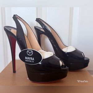 Lady Peep Sling 150 Patent Calf